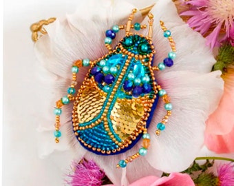 Bead Embroidery Kit Insect, DIY Craft Kit, Bug Needlework  display picture 2