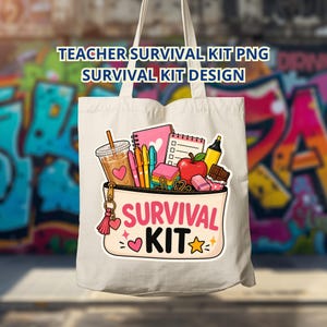 Läraröverlevnadskit PNG, lärarväska design, lärare måsten, tillbaka till skolan lärare gåva