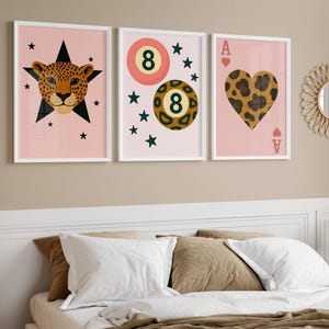 3 piece wall art Lucky wall art Ace Card Wall Art Cheetah Wall Art 8 Ball Wall Art Eight Ball Wall Art Trendy Aesthetic Digital Download Art