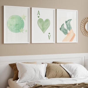 Sage green wall art 3 piece wall art sage green room decor dorm wall art southwest wall art three piece wall art disco ball wall art