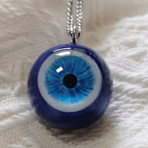 Handmade resin eyeball jewelry,Lucky Evil Eye Necklace , gothic charms, Handmade Protection Amulet Jewelry