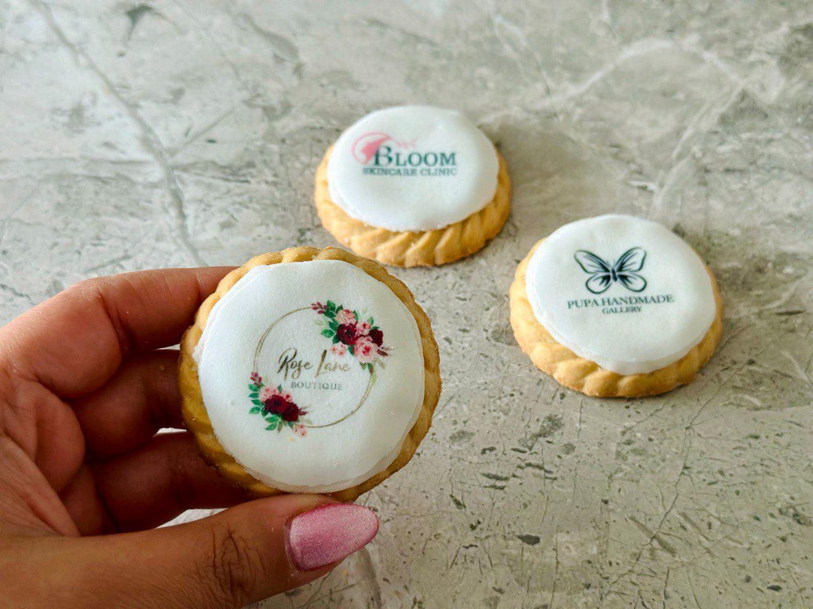 Custom Logo Cookies – Personalised Branded Biscuits for Companies ...