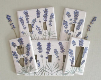 Cubiertas para interruptores de luz de color lavanda
