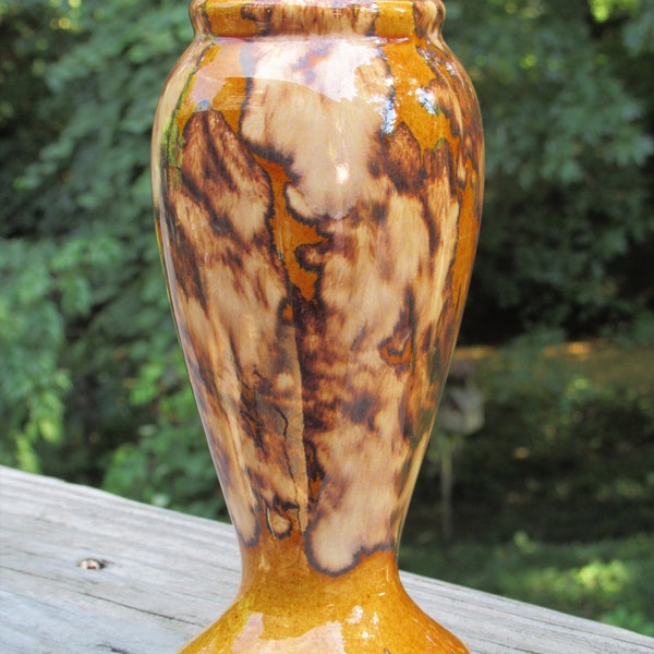 Brush McCoy Pottery sand sienna brown onyx drip small Vase 745