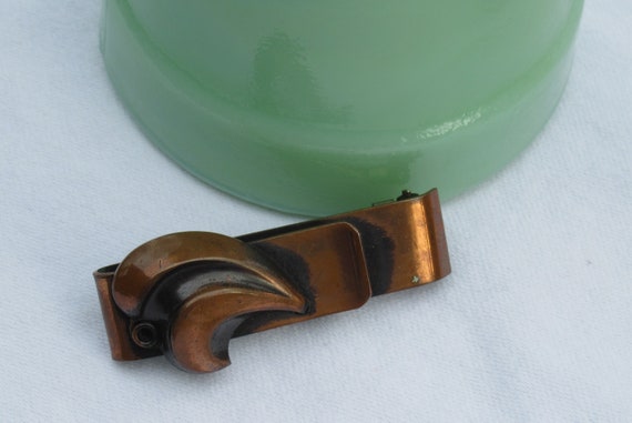 Rebajes copper hand wrought mod wave leaf design … - image 2