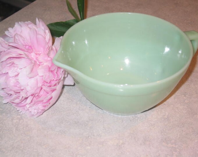 Fire King Jadeite Pitcher Batter Bowl Oven Ware 14 Quart Size Etsy