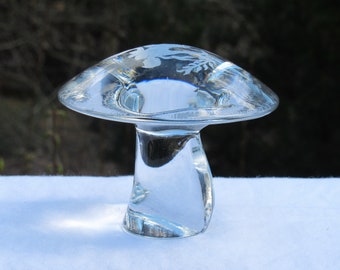 Viking Glass etched Virgo Zodiac epic crystal MUSHROOM