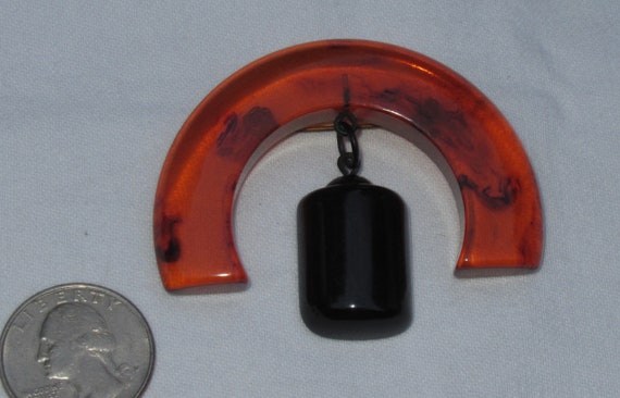 Bakelite half circle root beer amber impressive m… - image 5