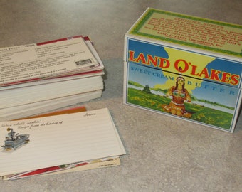 vintage Land O Lakes Butter recipe Box by Ohio Art over 100 original recipes