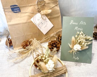 Cadeaubox voor leraren / eindejaarscadeau voor leraar, oppas, atsem, gedroogde bloemenhanger / Bedankkaart voor leraar / Gepersonaliseerde kaart