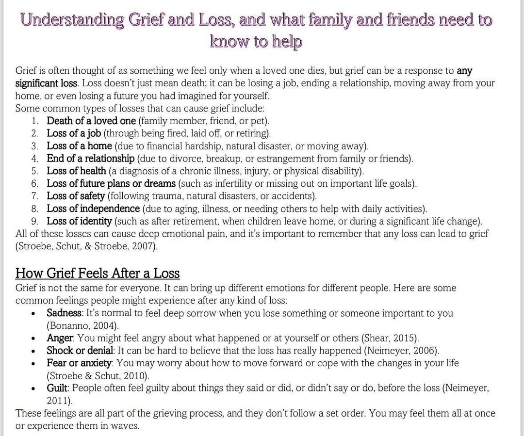 Understanding Grief and Loss, and What Family and Friends Need to Know ...
