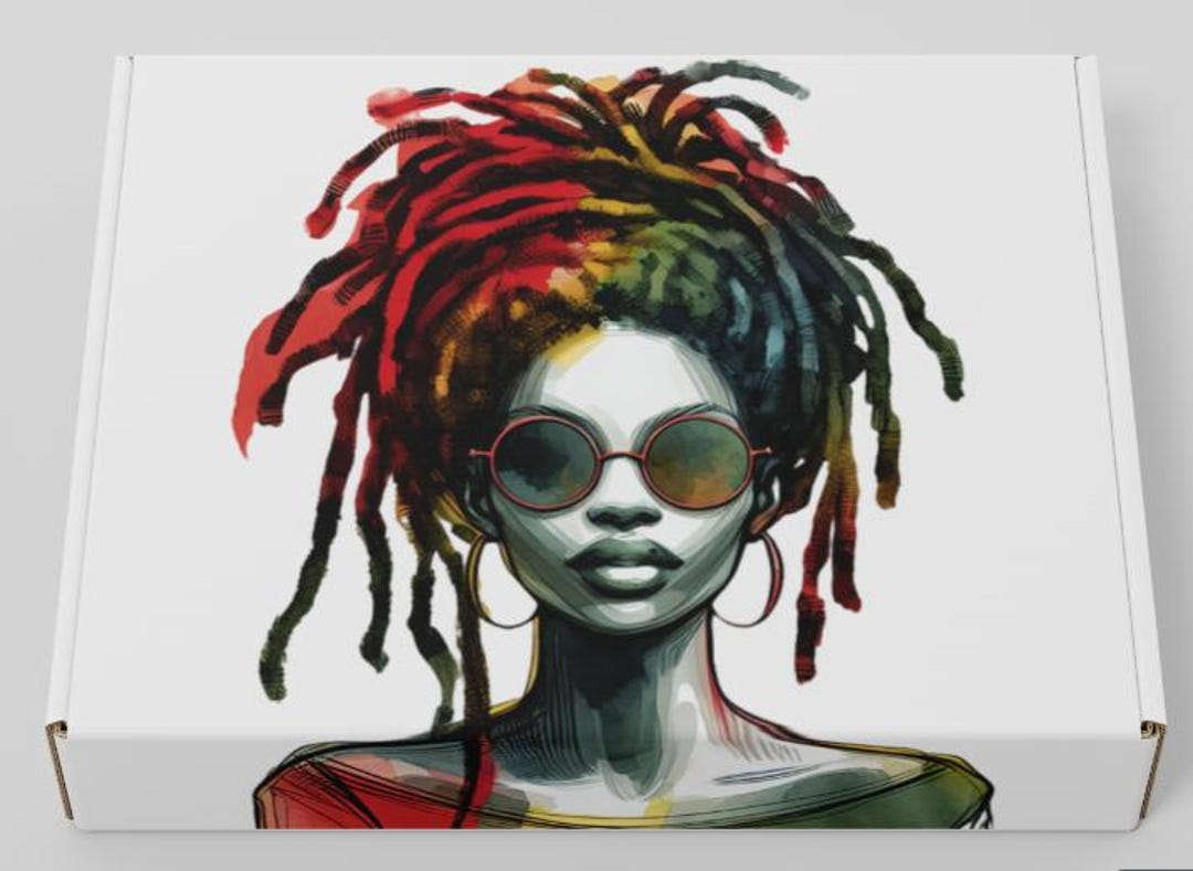 Woman With Traditional Locs - Water Colors - Fun Loc Graphics - PNG - Etsy