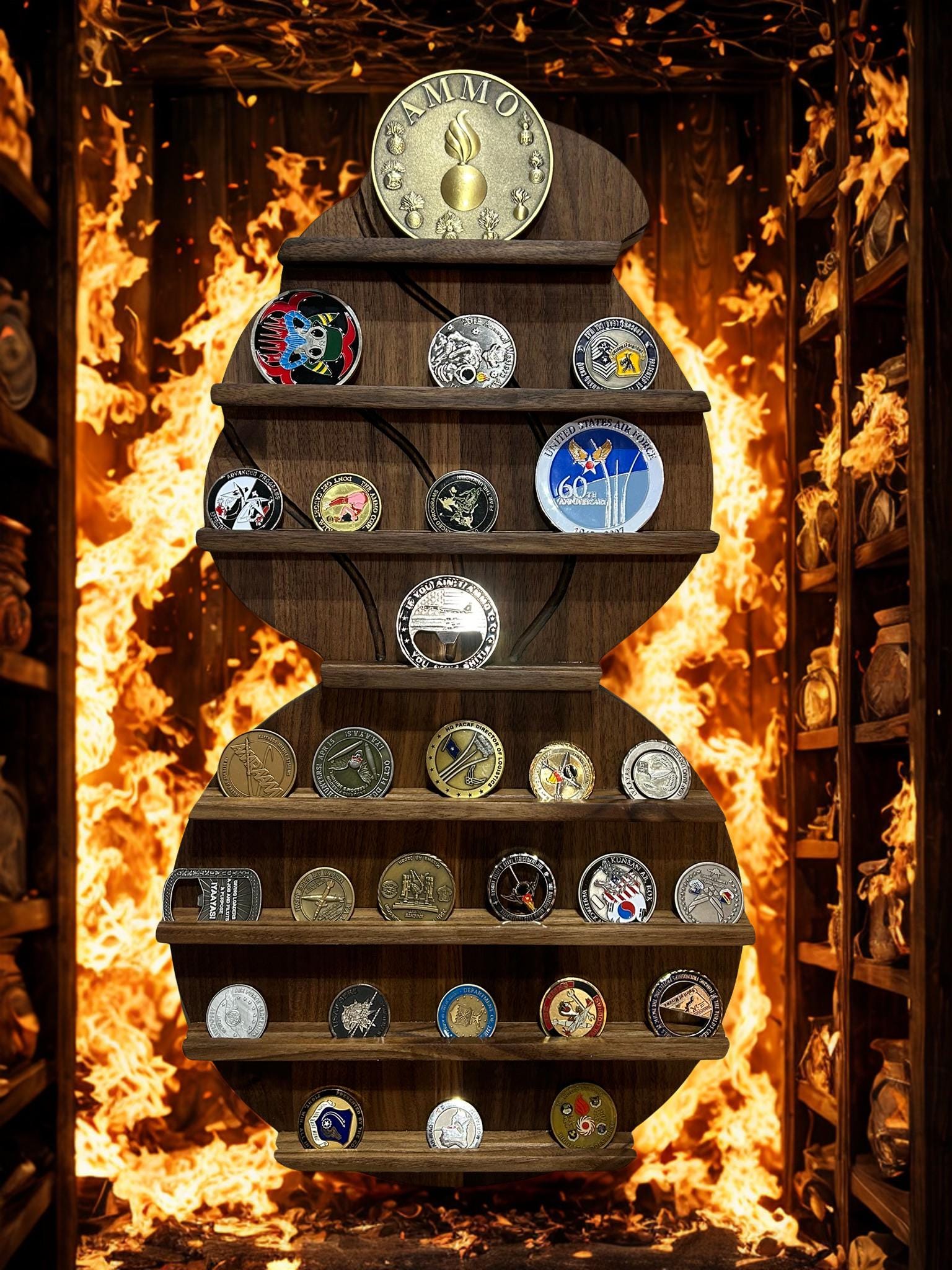 Walnut Ammo Pisspot Challenge Coin Rack - Etsy