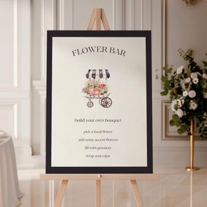 Customizable Flower Bar Sign, Printable Wedding Flower Bar, DIY Flower Bar Signage, Bloom Bar Template, Bouquet Bar Bridal Shower, Market