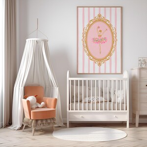Pink Ballerina Wall Art Print, Ballerina Nursery Decor, Artwork For Girls Bedroom & Playroom, Ballerina Poster, Kids Wall Art, BGA1