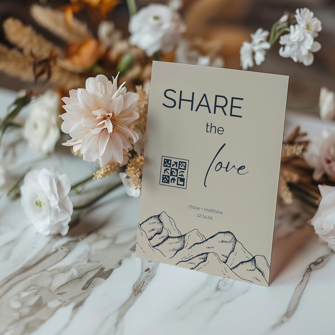 Reception Signs, QR Code Sign, Wedding Table Signs, QR Code, Wedding ...