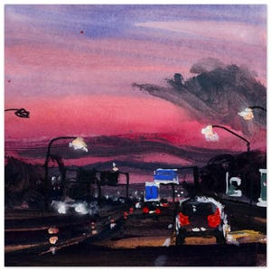 Tramonto in tangenziale Poster su carta opaca di alta qualità