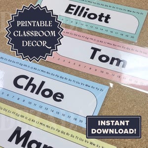 Name Tag Kids Classroom I Editable Digital Print Template I Student Desk Tags I Classroom Decor Pastel