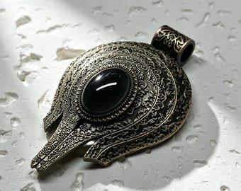 Collar con el Sello del Matadioses, colgante inspirado en los Anillos de Elden, joyería para gamers con aspecto envejecido, regalo de fantasía oscura.