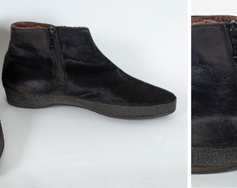 pony hair ankle boots