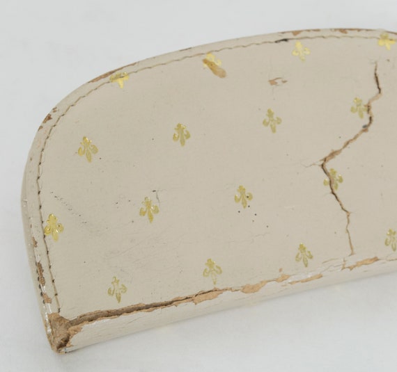Vintage Travel Nail Kit Ground Leather Zippered Case Manicure Set