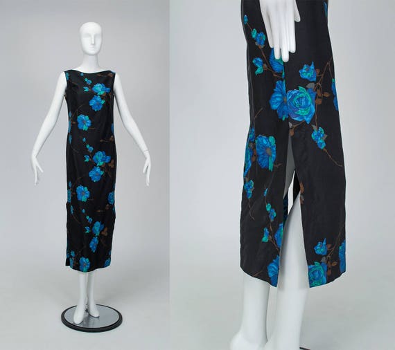 hibiscus print maxi dress