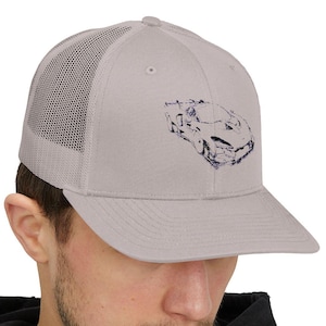 Mclaren Senna Line Art Snapback Trucker Cap, Mesh Hat for Car Enthusiasts, Racing Fans, Gift for Him, Baseball Cap, Hat with Car Design