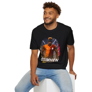Osimhen Football Fan Unisex Softstyle T-Shirt with Osimhen and Galatasaray Design, Soccer Shirt, Sports Tee, Fan Apparel, Gift for Football