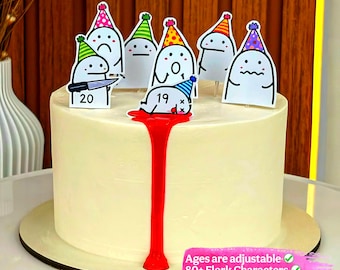Funny Flork Birthday PNG Bundle, Meme Cake Toppers, Party Decorations (Digital Download)