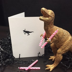 Birthday T-Rex Card - A2 sized Letterpressed Blank Greeting Card