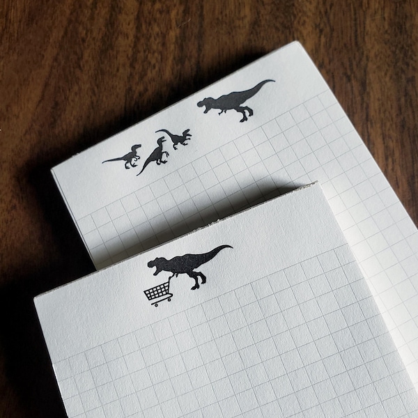 Dinosaur Notepads - Letterpress Notepad - Grocery Shopping List