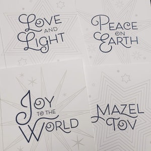 Stellar Greetings Holiday Cards - A2 sized Letterpressed Greeting Cards - Blank Inside - Hanukkah Non-Denominational Cards