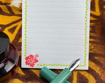 Tropical Note Pads - Luau - Tiki - Letterpress Notepad - Grocery Shopping To-Do List