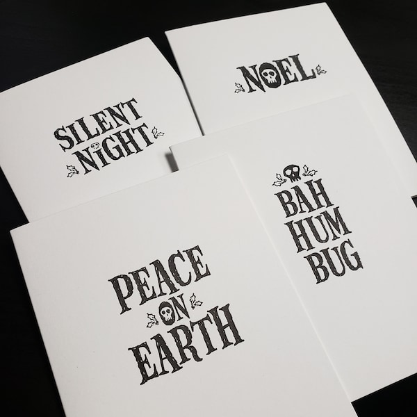 Twisted Christmas Holiday Cards - A2 sized Letterpress Printed Greeting Cards - Blank Inside