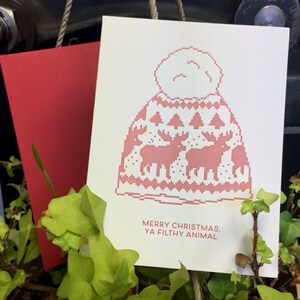 Tarjeta navideña Home Alone - Feliz Navidad, animal sucio - Tarjeta de felicitación en blanco impresa con letras tamaño A2