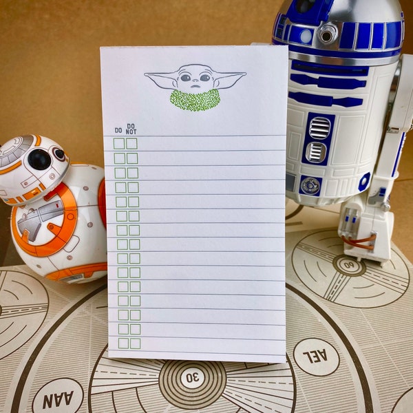 Do, or Do Not - Baby Yoda Notepad - Letterpressed Notepad - Star Wars Gift - Grocery Shopping List - Gifts for Him