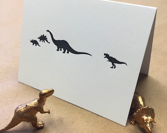 Dino Party Greeting Card - A2 sized Letterpressed Blank Card
