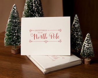 North Pole Holiday Cards - A2 sized Letterpressed Card