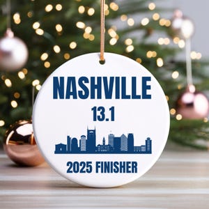 Nashville Half Marathon 2025 Finisher Ornament, Half Marathon Gift, Gift For Runner, Running Gift, Running Keepsake