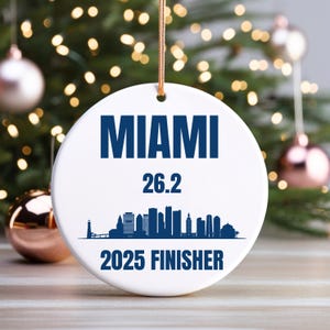 Miami Marathon 2025 Finisher Ornament, Marathon Gift, Gift For Runner, Running Gift, Running Keepsake