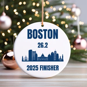 Boston Marathon 2025 Finisher Ornament, Marathon Gift, Gift For Runner, Running Gift, Running Keepsake