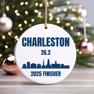 Charleston Marathon 2025 Finisher Ornament, Marathon Gift, Gift For Runner, Running Gift, Running Keepsake