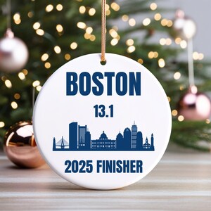 Boston Half Marathon 2025 Finisher Ornament, Half Marathon Gift, Gift For Runner, Running Gift, Running Keepsake