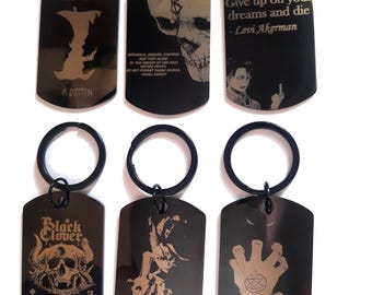 Anime inspired key chains with optional personalisation