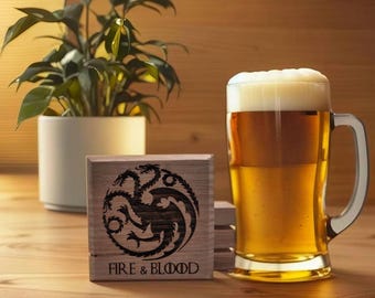 Game of Thrones Engraved Teak Cigarette Case, Card Holder