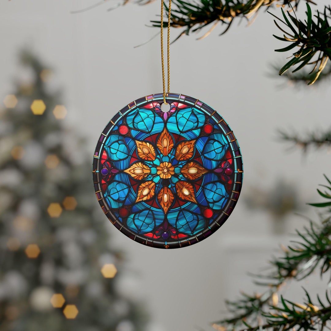 Ceramic Christmas Ornament Stained Glass Ornament Christmas Tree ...