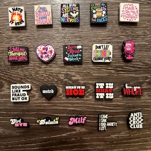 Funny Sarcastic Shoe Charms for Clogs | Viral Sayings, Meme Designs