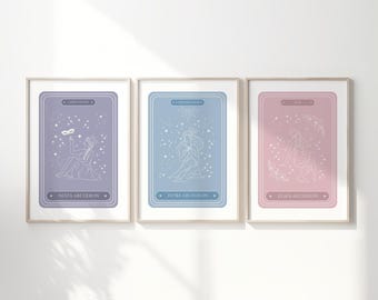Archeron Sisters Tarot Card Print Set: ACOTAR Bookish Art (Digital Download)