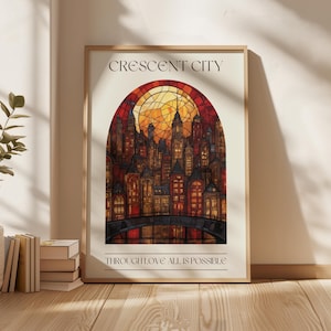 Crescent City Print Digital Download Lunathion Poster Print Bryce Quinlan Book Print Bookish Wall Art Stained Glass Print Booktok SJM