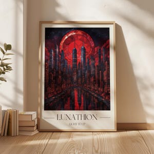 Lunathion Print Digital Download Crescent City Poster Print Light it up Book Print Bookish Wall Art Stained Glass Print Booktok SJM